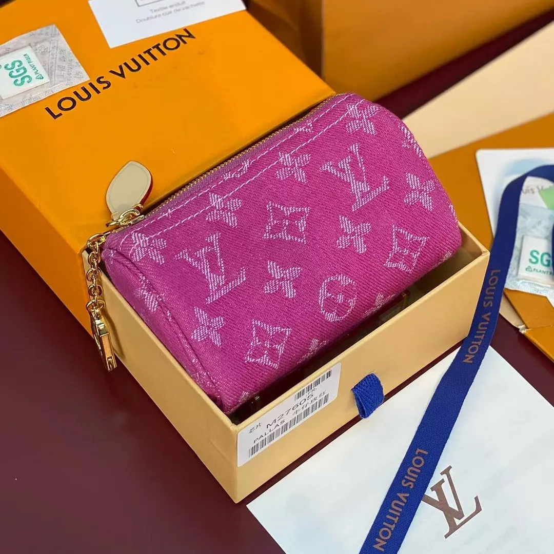 M27605 Trousse Speedy MM Wallet Fuchsia Monogram Denim