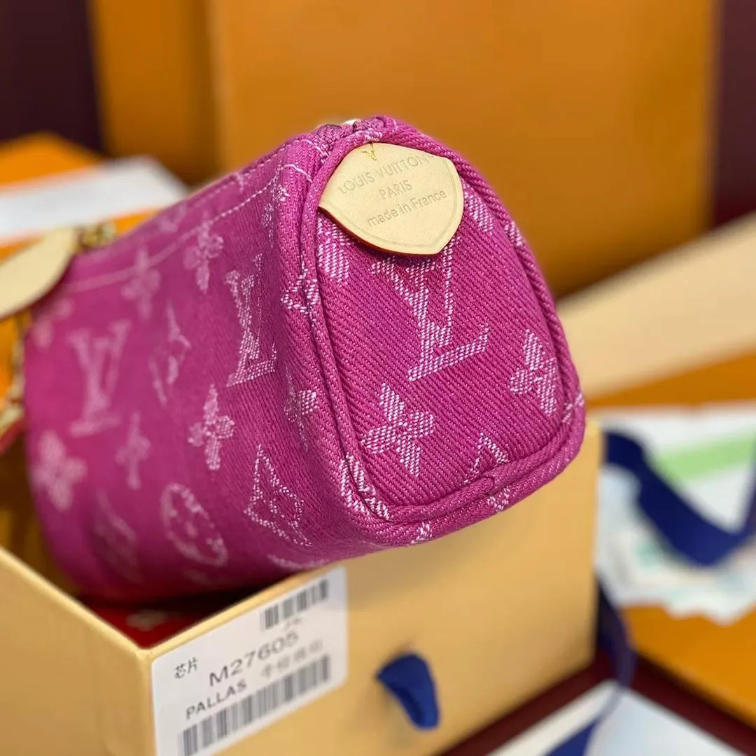 M27605 Trousse Speedy MM Wallet Fuchsia Monogram Denim