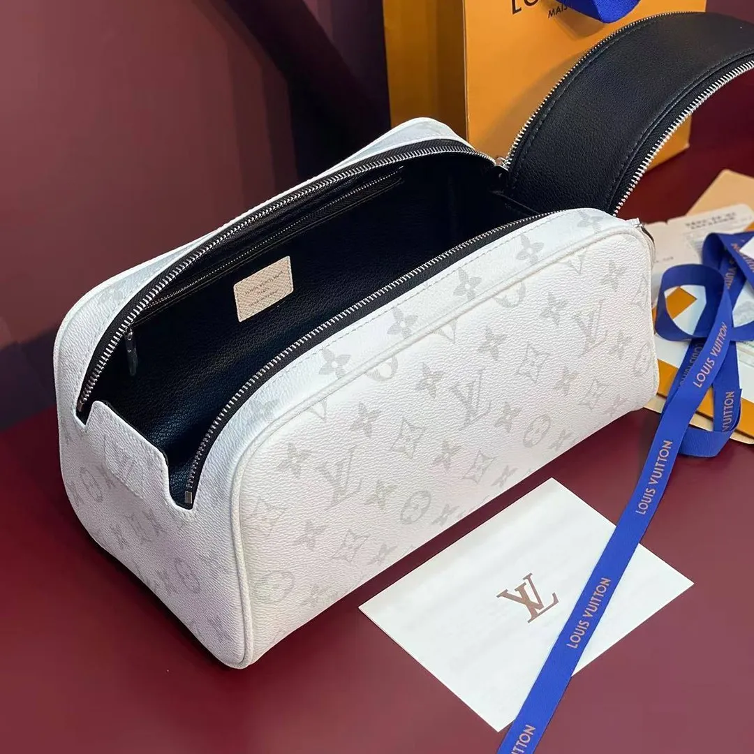 M27794 Dopp Kit Optic White Monogram Coated Canvas