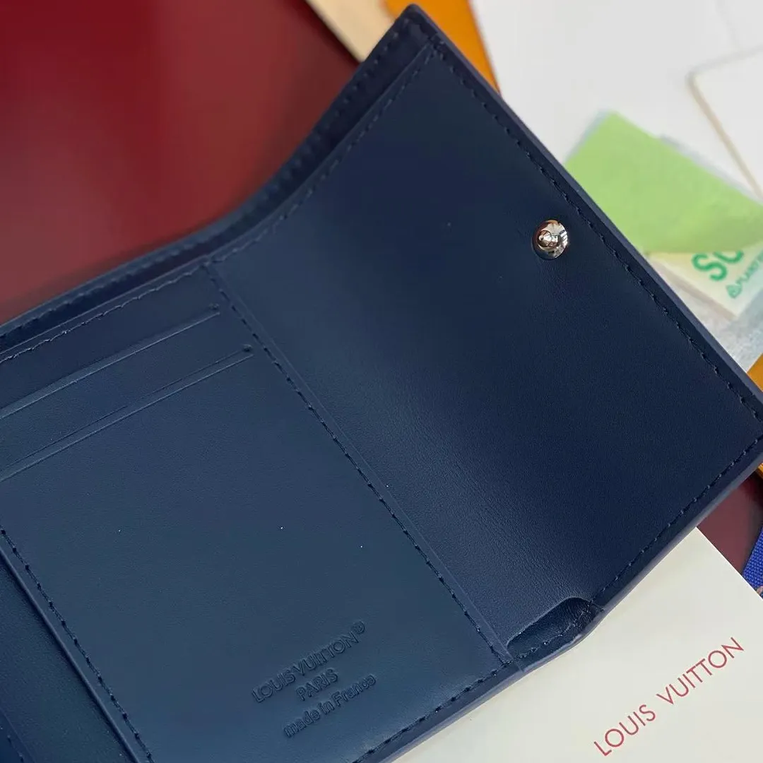 M29130 Victor Wallet Navy Blue Monogram Shadow Calfskin Leather