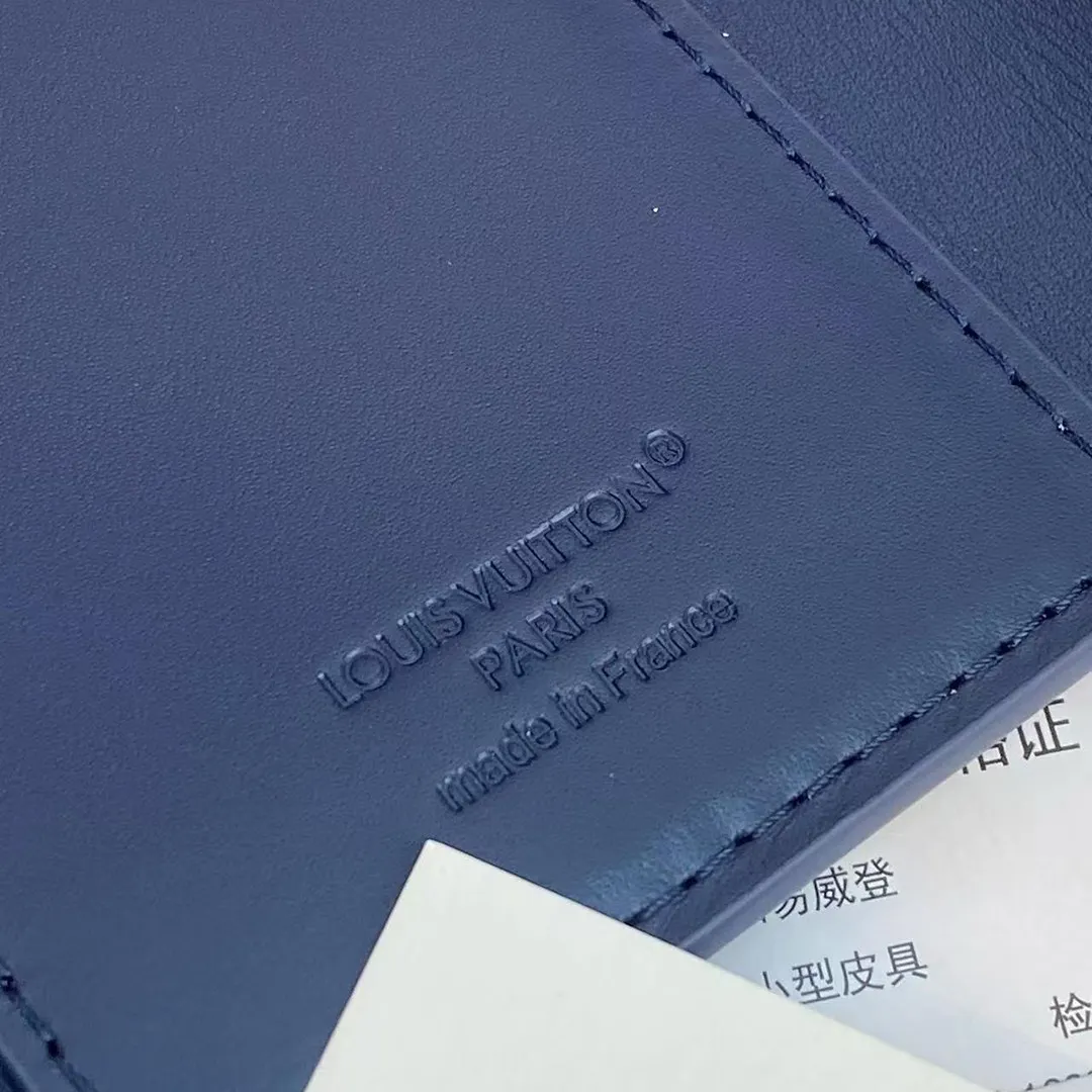 M29130 Victor Wallet Navy Blue Monogram Shadow Calfskin Leather
