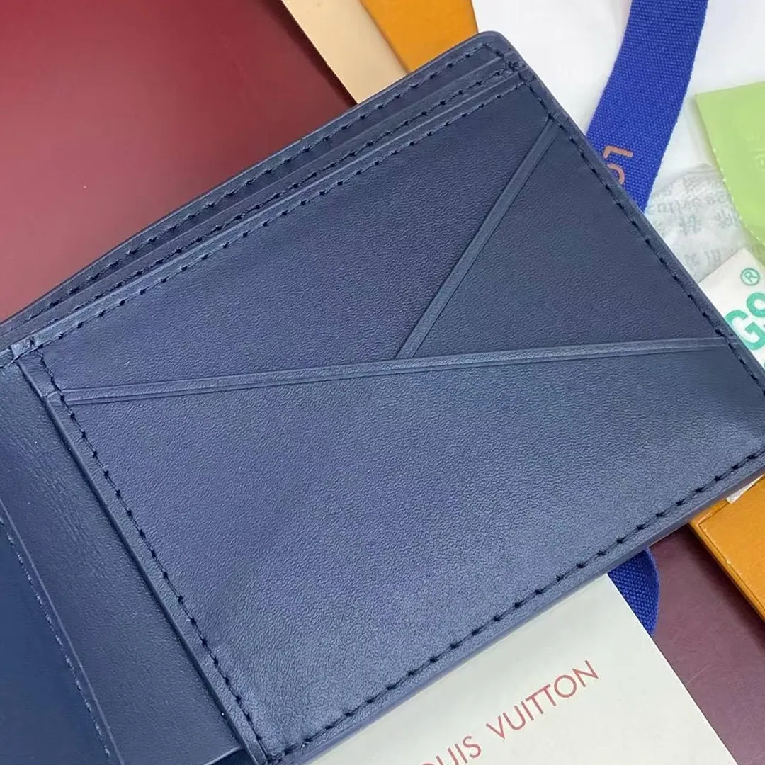 M29137 Multiple Wallet Navy Blue Monogram Shadow Calfskin Leather