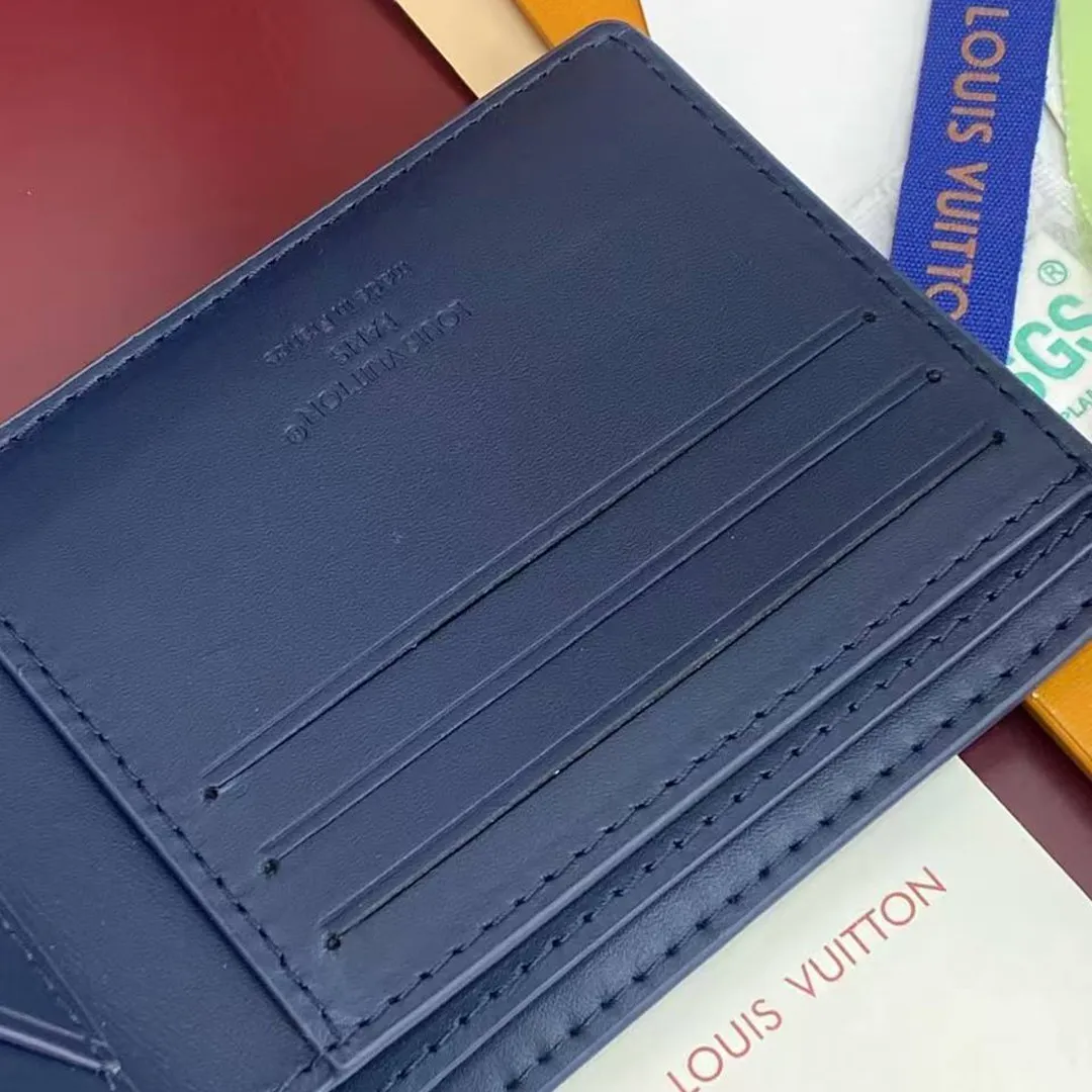 M29137 Multiple Wallet Navy Blue Monogram Shadow Calfskin Leather