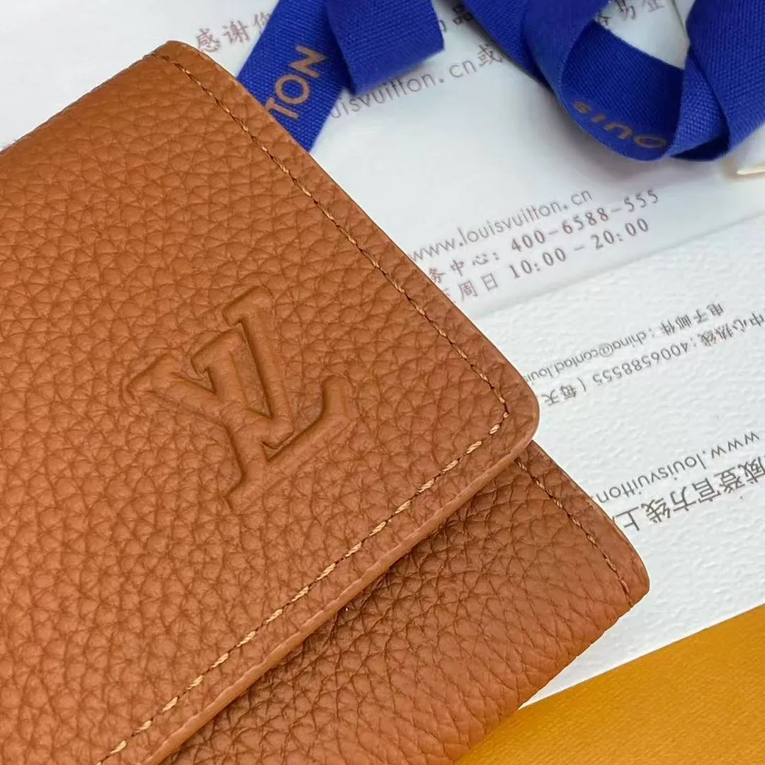 M25957 Victor Wallet L.V Aerogram Tan Waxy Calfskin Leather