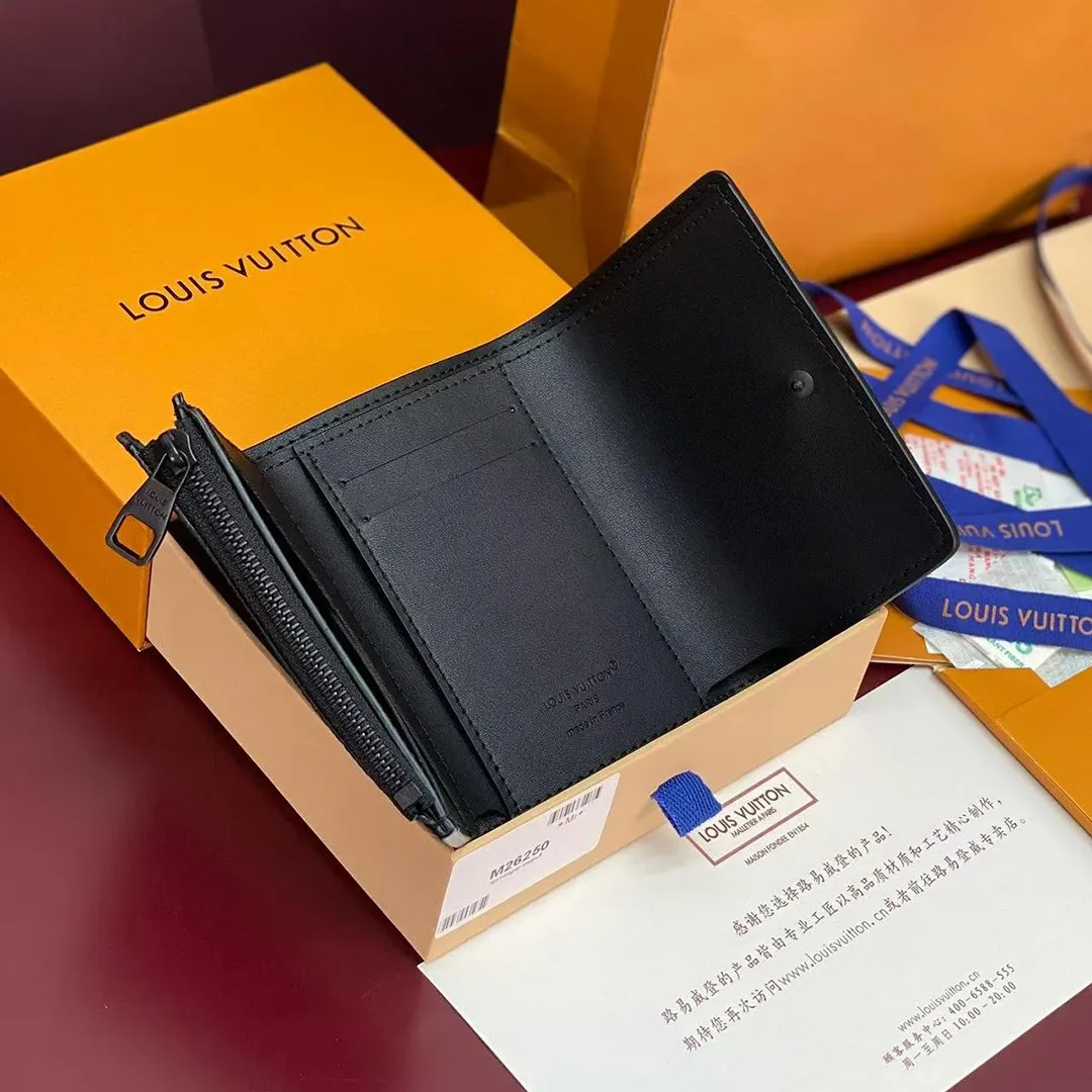 M26250 Victor Wallet L.V Aerogram Black Grained Millésime Calf Leather