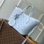 M29375 Blossom PM Handbag Bleu Olympe Perforated Mahina Calfskin Leather With Embroidery - GI1395 2 M29375 Blossom PM Handbag Bleu Olympe Perforated Mahina Calfskin Leather With Embroidery