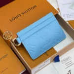M27485 L.V Charms Card Holder Grape Blue Monogram Empreinte Leather - M26250 1 M27485 L.V Charms Card Holder Grape Blue Monogram Empreinte Leather
