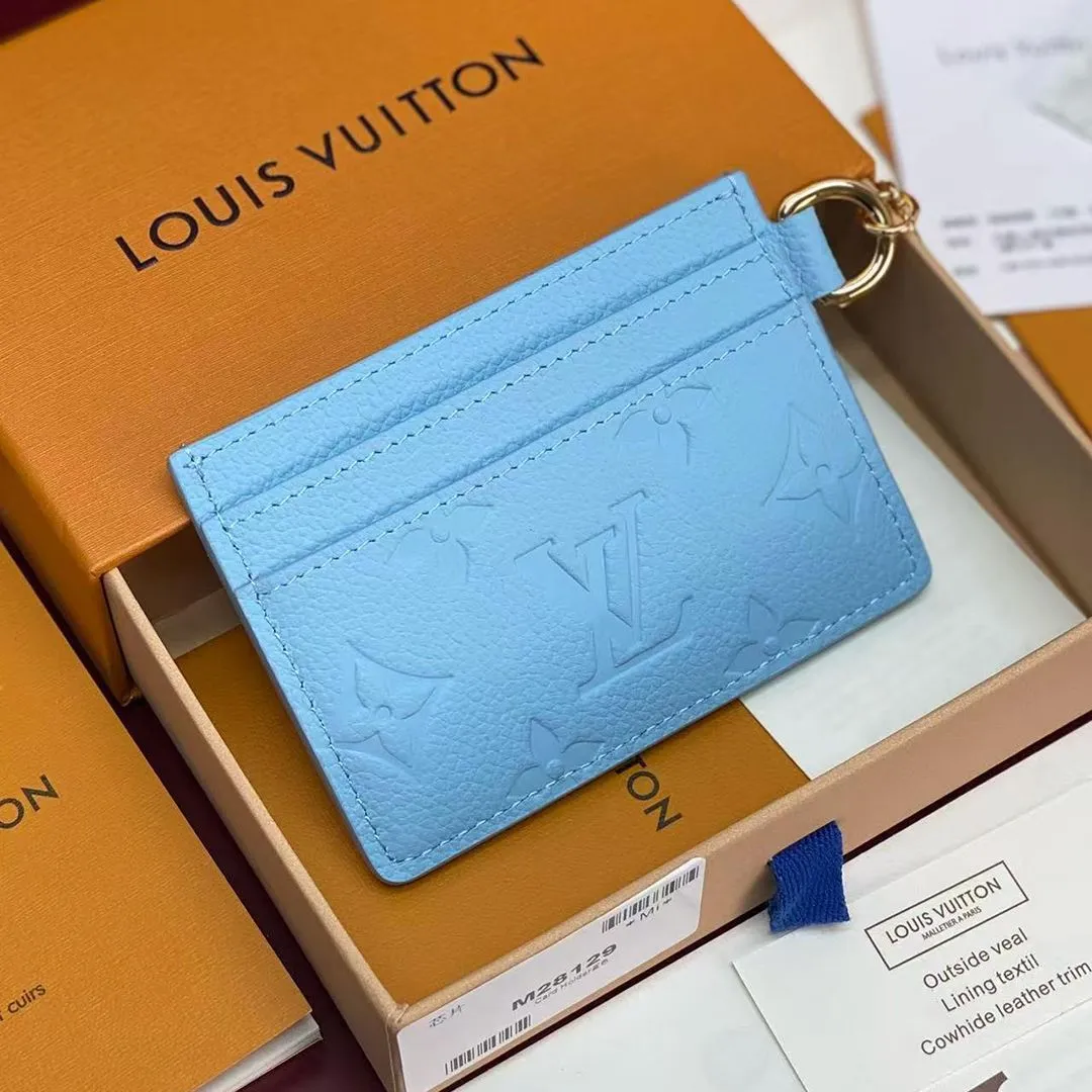 M27485 L.V Charms Card Holder Grape Blue Monogram Empreinte Leather