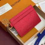 M28129 L.V Charms Card Holder Strawberry Pink Monogram Empreinte Leather - M27485 1 M28129 L.V Charms Card Holder Strawberry Pink Monogram Empreinte Leather