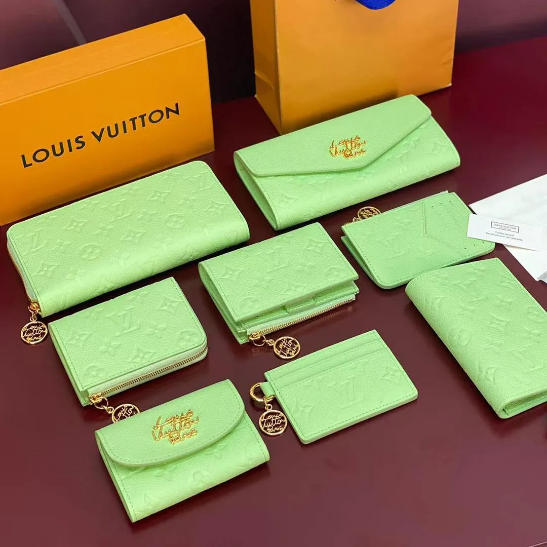 M27715 Zippy Wallet Apple Green Monogram Empreinte Leather