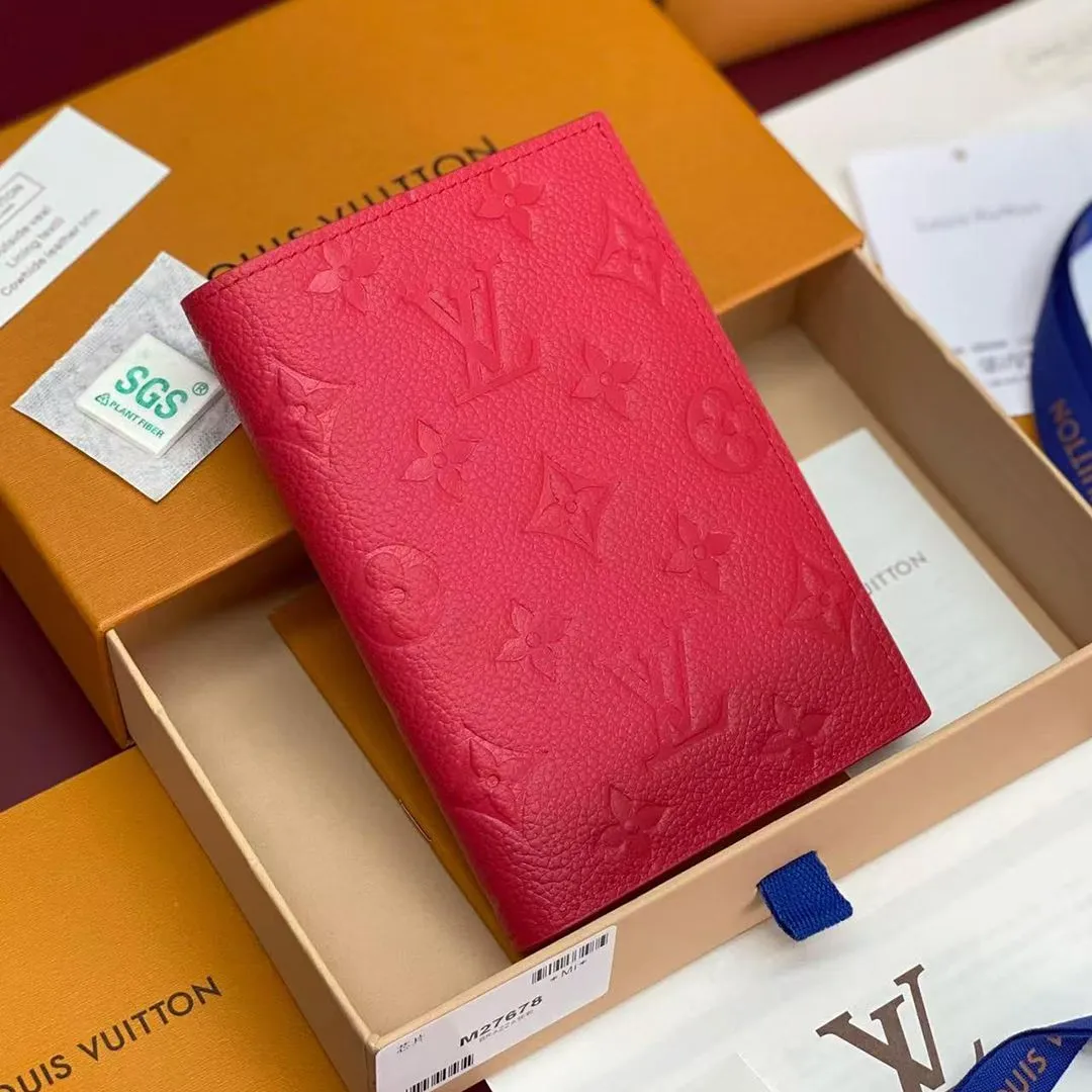 M27677 Passport Cover Strawberry Pink Monogram Empreinte Leather