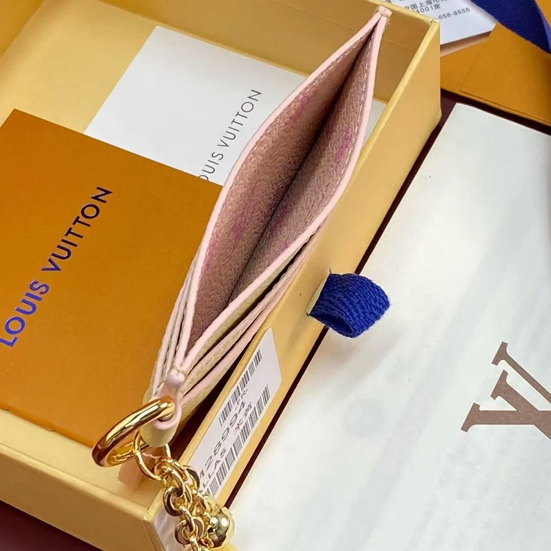 M28994 L.V Charms Card Holder Banana Monogram Empreinte Leather
