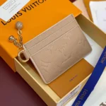 M28995 L.V Charms Card Holder Hazelnut Brown Monogram Empreinte Leather - M14968 2 M28995 L.V Charms Card Holder Hazelnut Brown Monogram Empreinte Leather