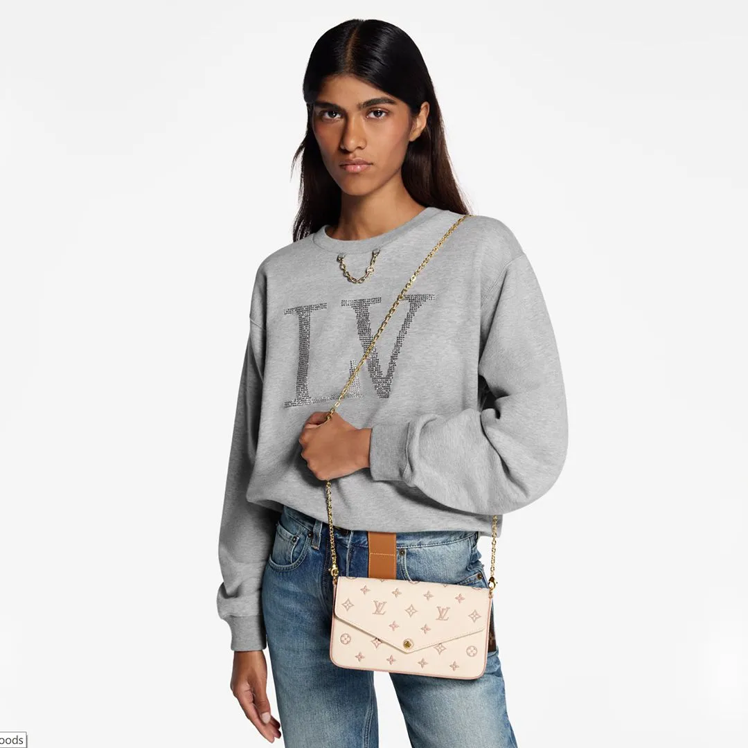 M14968 Pochette Félicie Bicolor Eden Monogram Embossed Grained Cowhide Leather