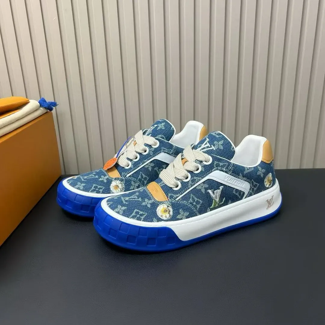 1AJS35 L.V Tilted Sneaker Blue Monogram Denim