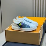 1AJP54 Time Out Sneaker Monogram Bleu Denim - 1AJP75 1 1AJP54 Time Out Sneaker Monogram Bleu Denim