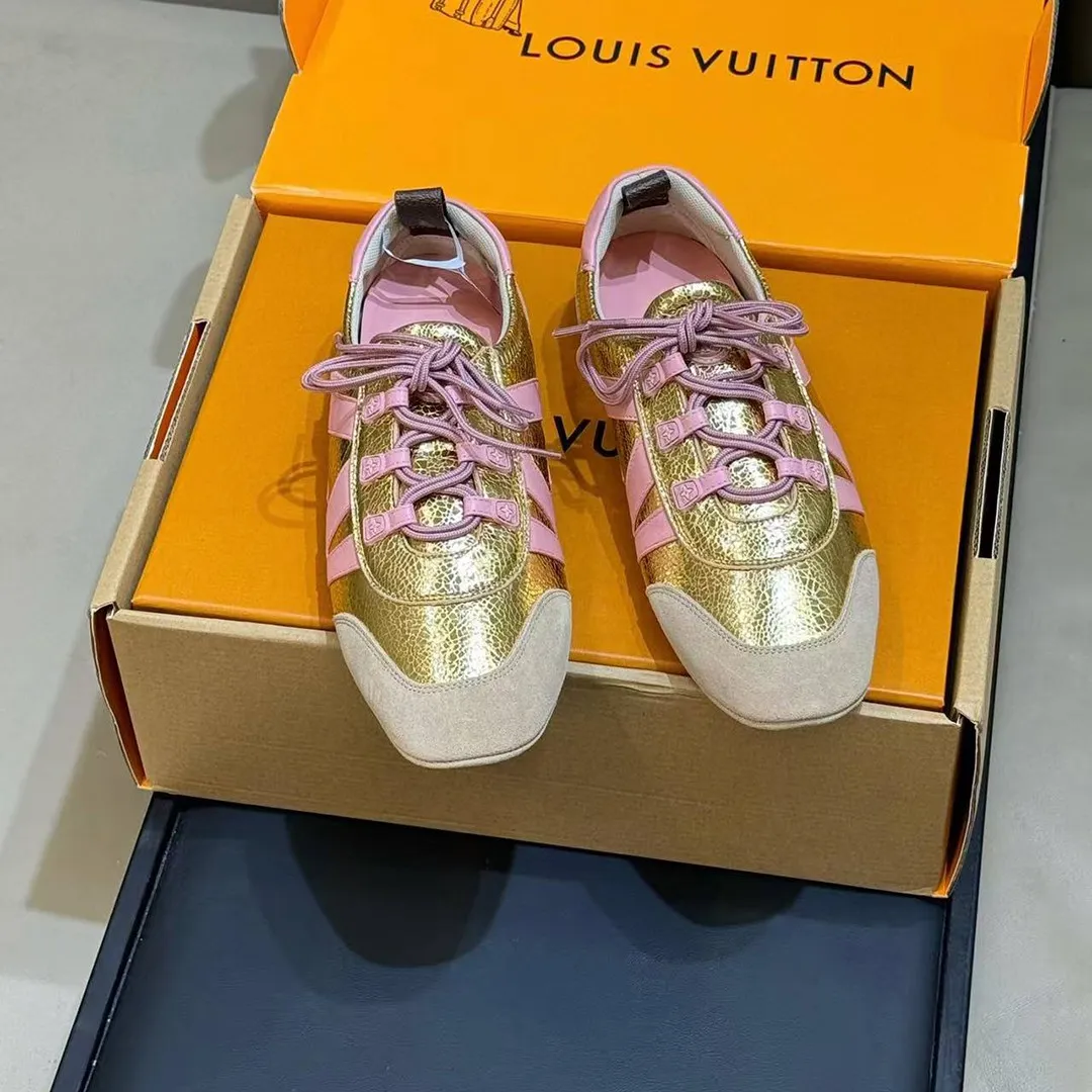 1AJKAY L.V Sneakerina Gold Mix of Materials