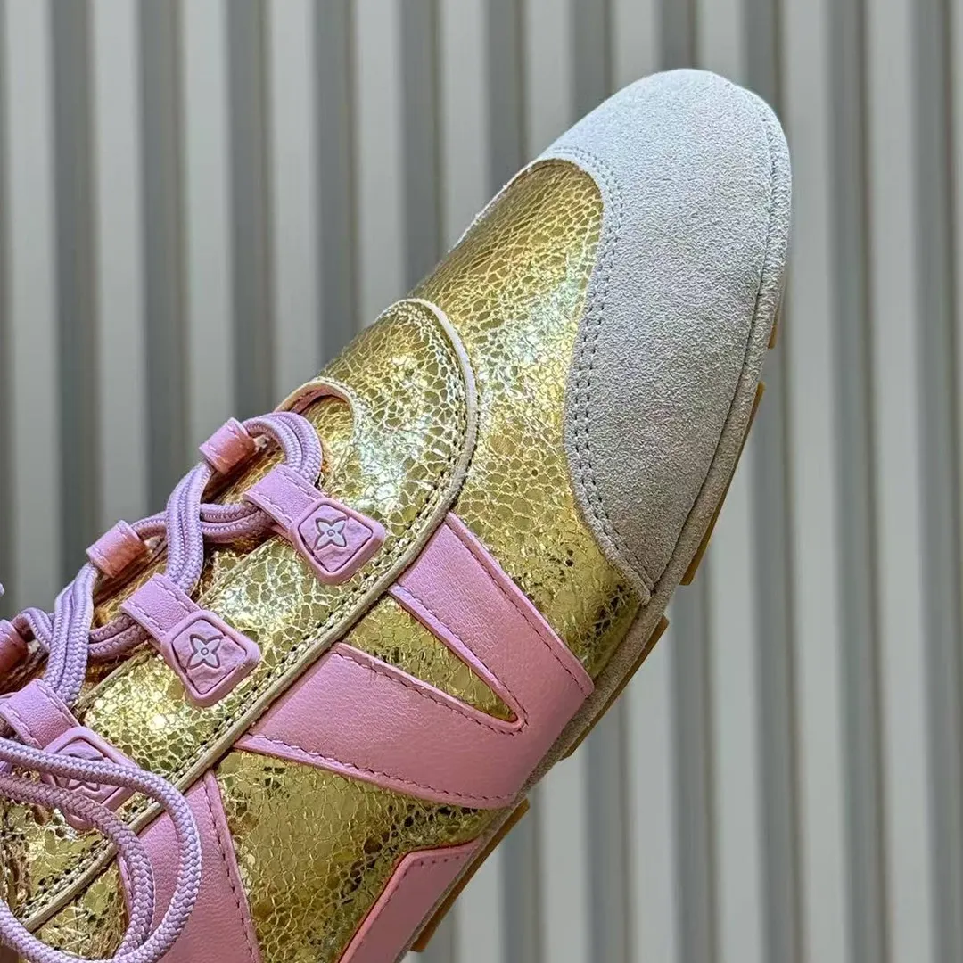 1AJKAY L.V Sneakerina Gold Mix of Materials