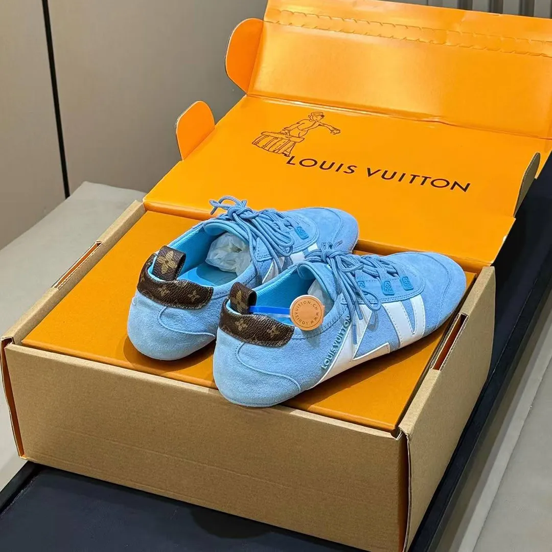 1AK5IG L.V Sneakerina Sky Blue Suede Calf Leather