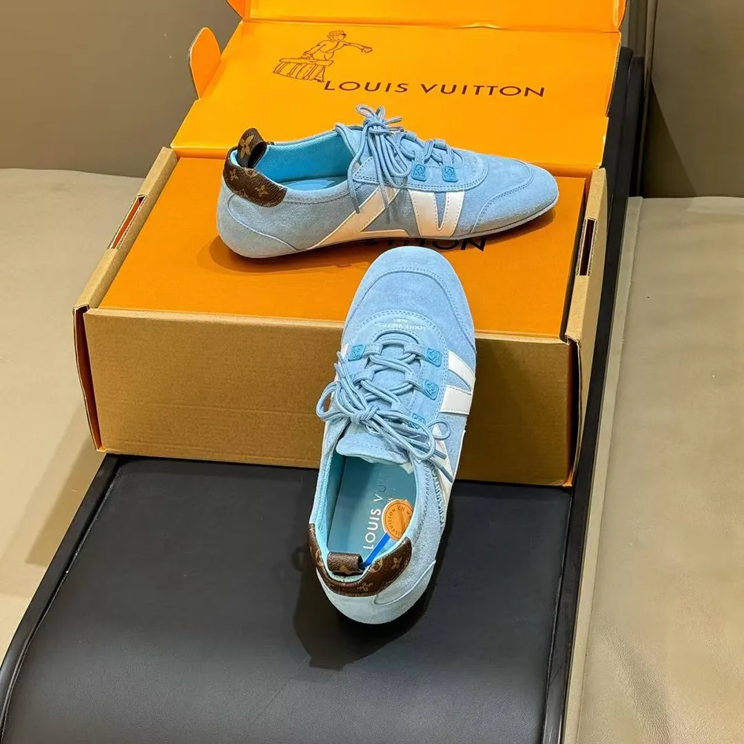 1AK5IG L.V Sneakerina Sky Blue Suede Calf Leather