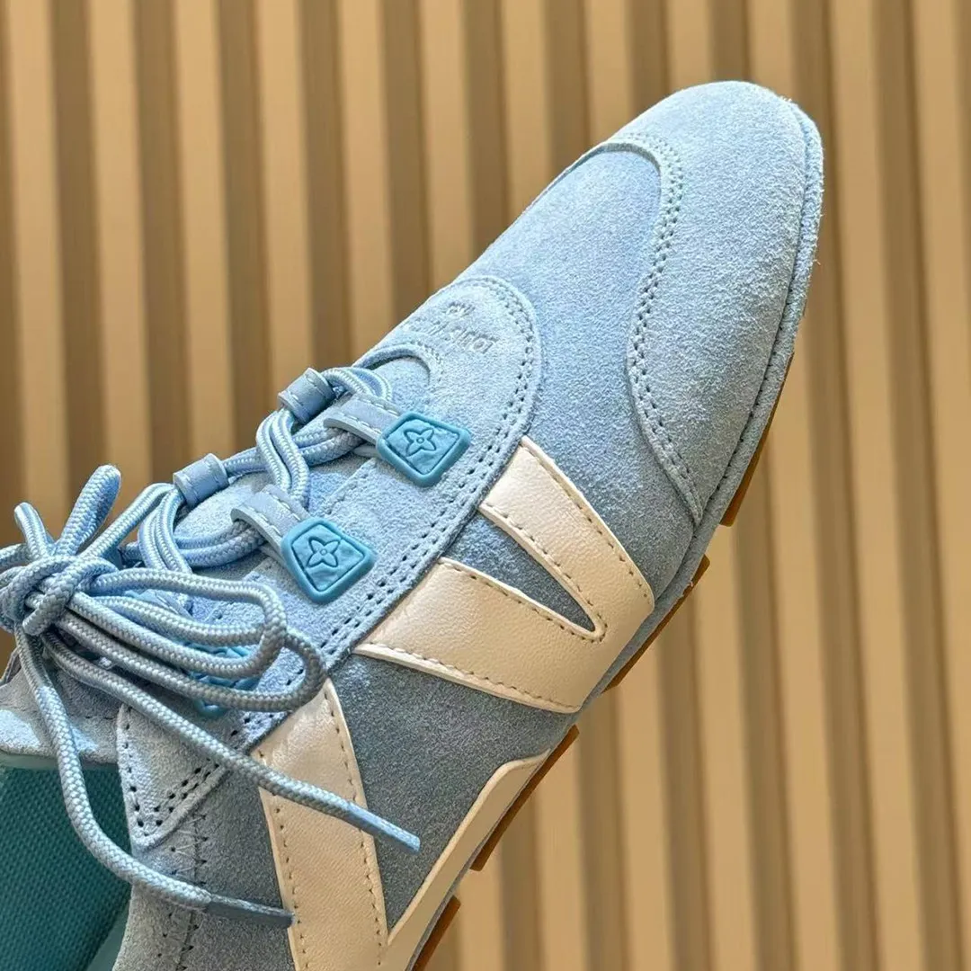 1AK5IG L.V Sneakerina Sky Blue Suede Calf Leather