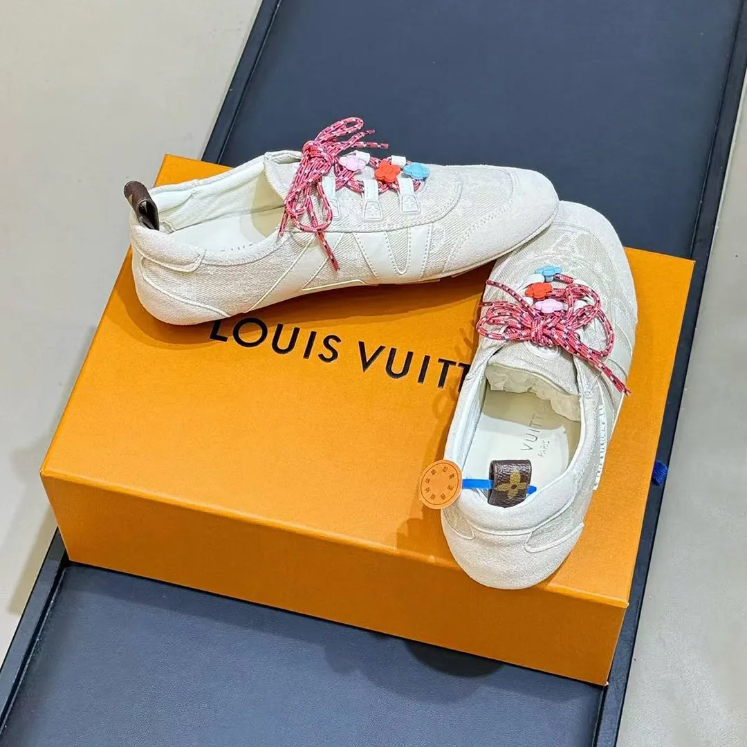 1AJJRZ L.V Sneakerina Greige Monogram Denim