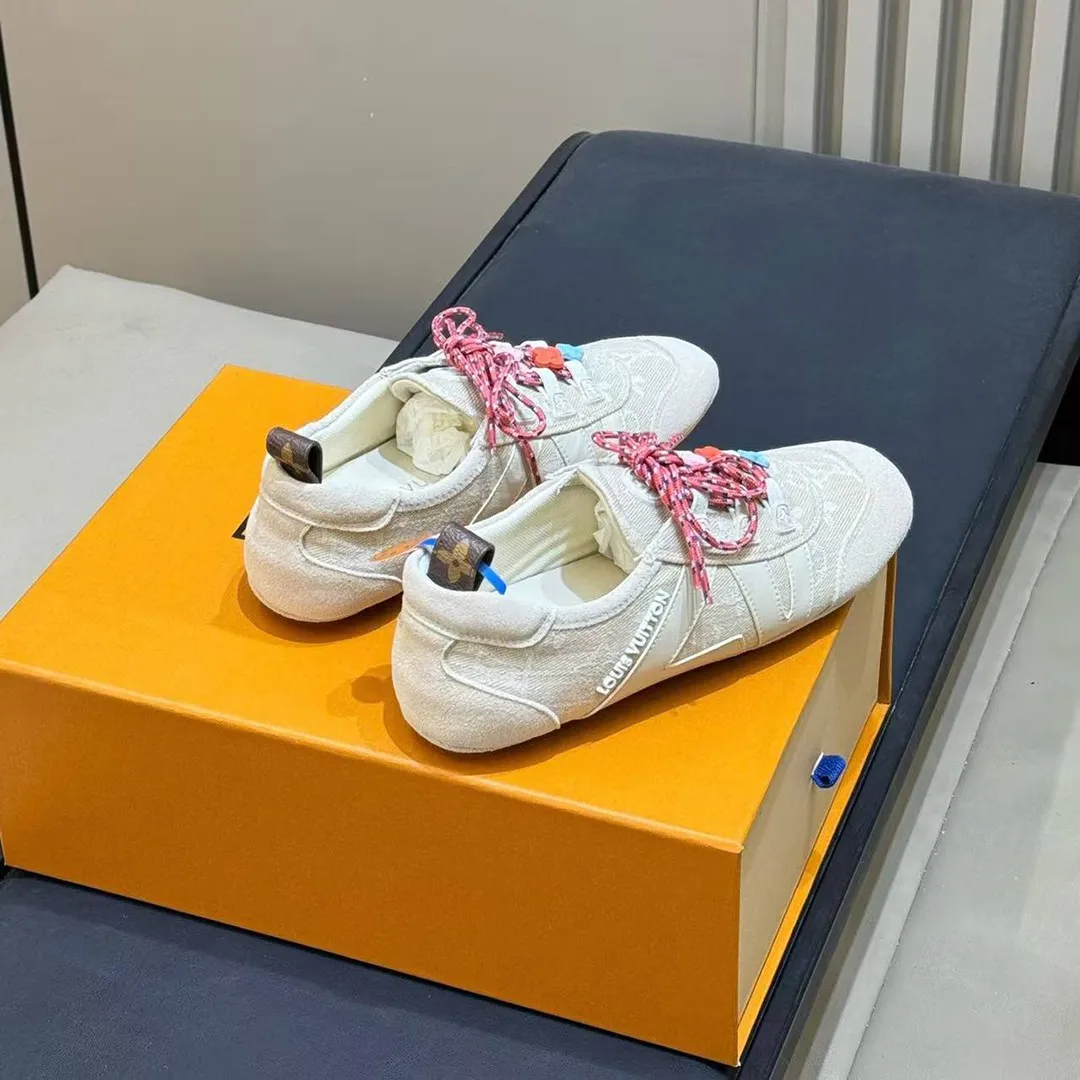 1AJJRZ L.V Sneakerina Greige Monogram Denim