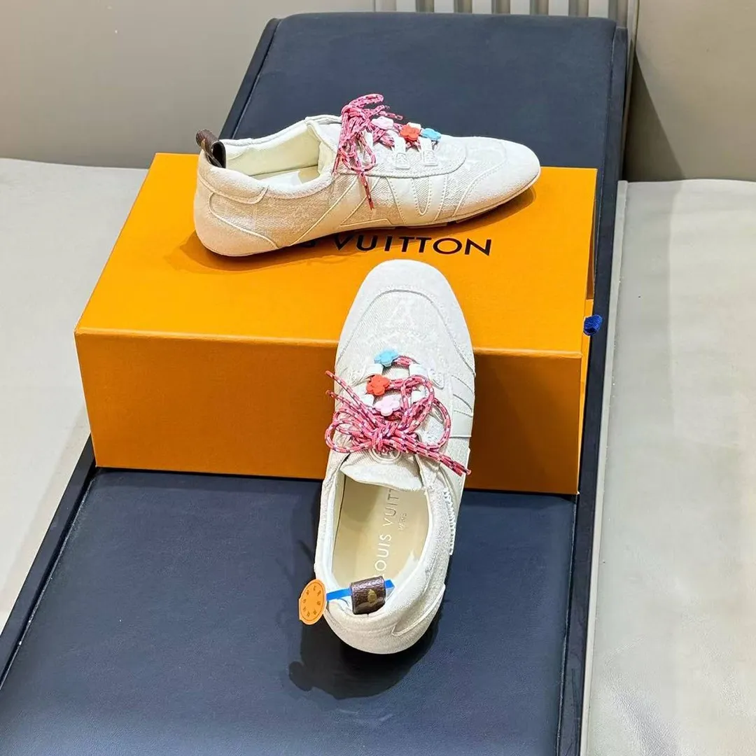 1AJJRZ L.V Sneakerina Greige Monogram Denim