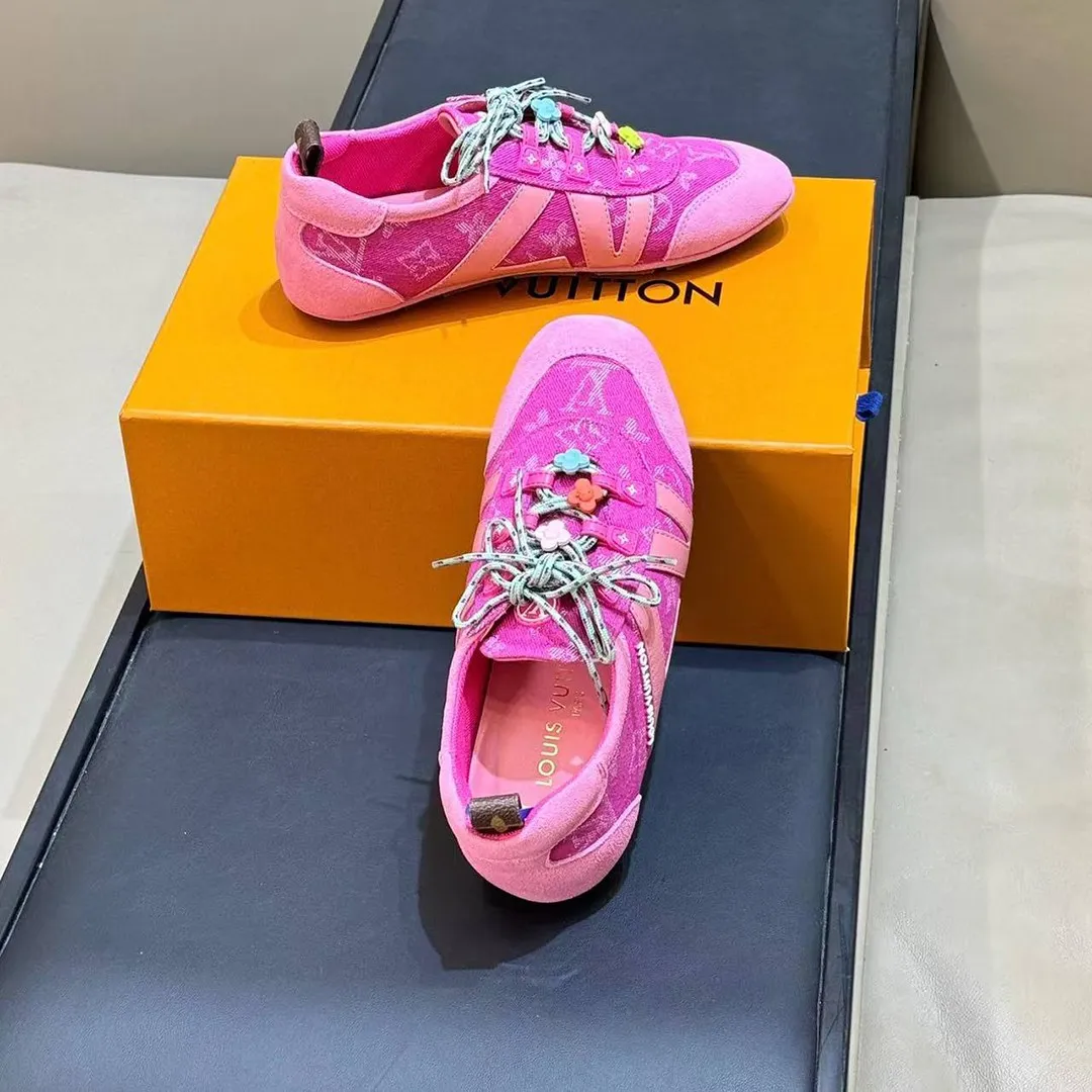 1AJJSI L.V Sneakerina Fuschia Monogram Denim