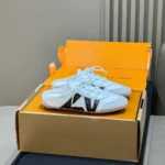 1AK5DM L.V Sneakerina Open Back White Monogram Canvas Mix of Materials - 1AK1P1 2 1AK5DM L.V Sneakerina Open Back White Monogram Canvas Mix of Materials
