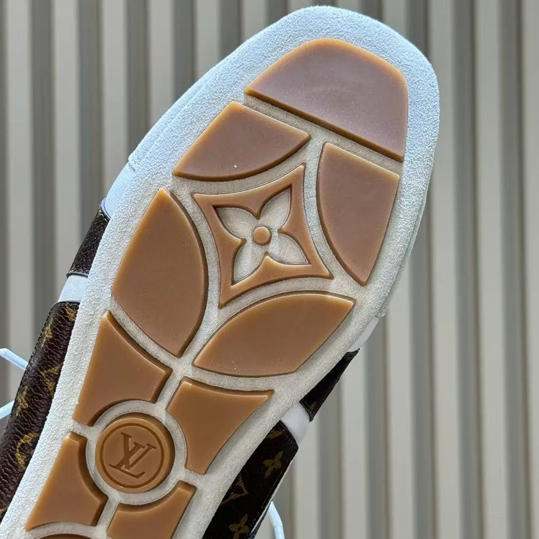 1AK5DM L.V Sneakerina Open Back White Monogram Canvas Mix of Materials