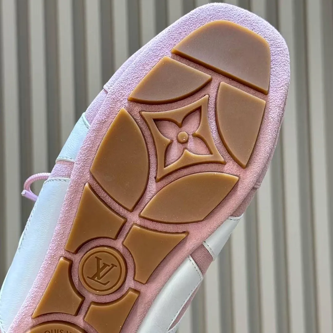 1AK5AV L.V Sneakerina Open Back Rose Clair Pink Suede Calf Leather