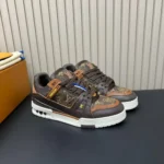 1AK85Q L.V Trainer Sneaker Yellow Perforated Grained Calf Leather - 1AKB68 2 1AK85Q L.V Trainer Sneaker Yellow Perforated Grained Calf Leather