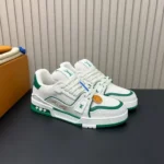 1AK89C L.V Trainer Sneaker Green Canvas - 1AKBBS 1 1AK89C L.V Trainer Sneaker Green Canvas