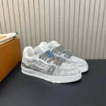 1AKBCC L.V Trainer Sneaker Grey Monogram-pattern Canvas - 1AIWXK 1 1AKBCC L.V Trainer Sneaker Grey Monogram-pattern Canvas