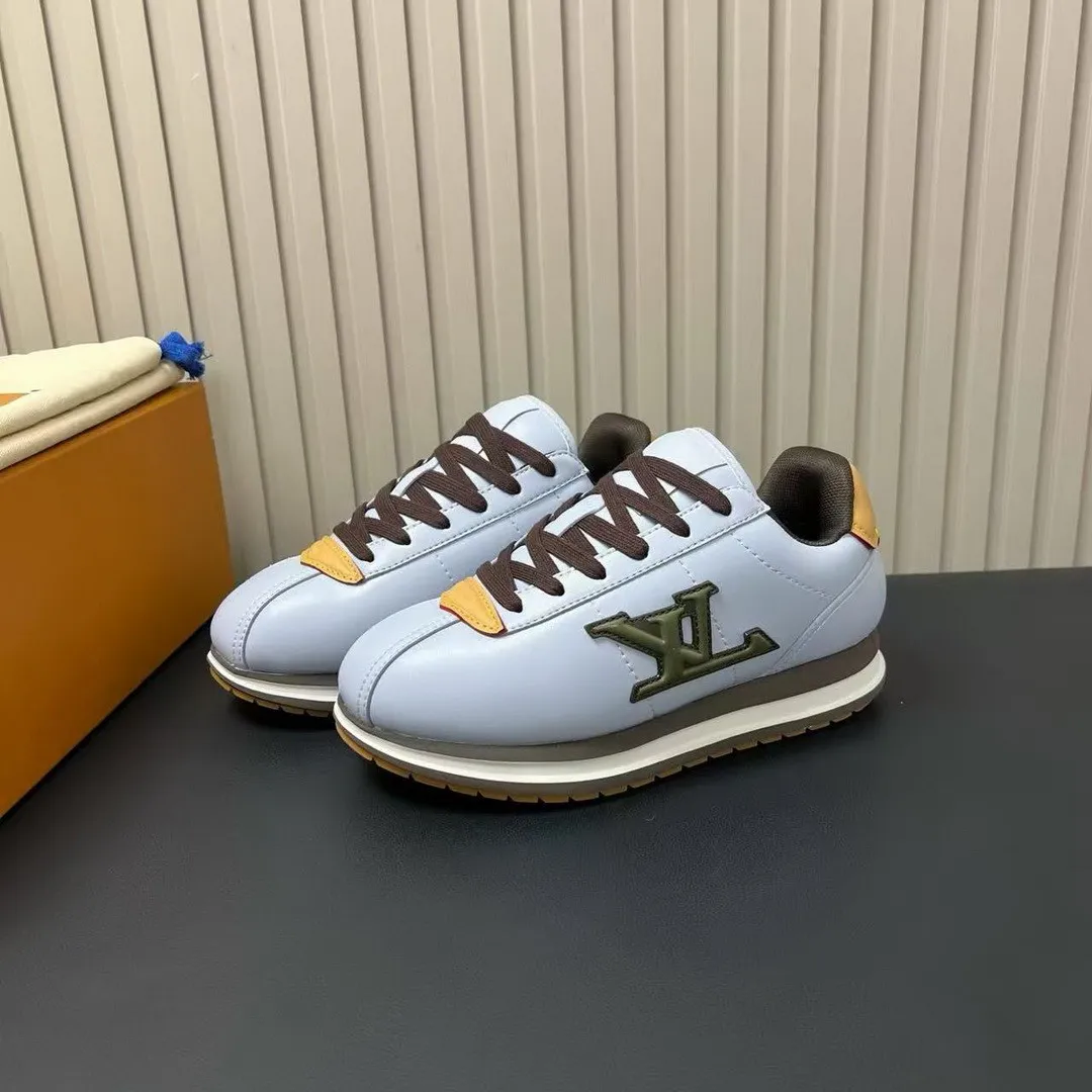 1AIWXK BUTTERSOFT Sneaker Blue Brown Lambskin Plain Calf Leather