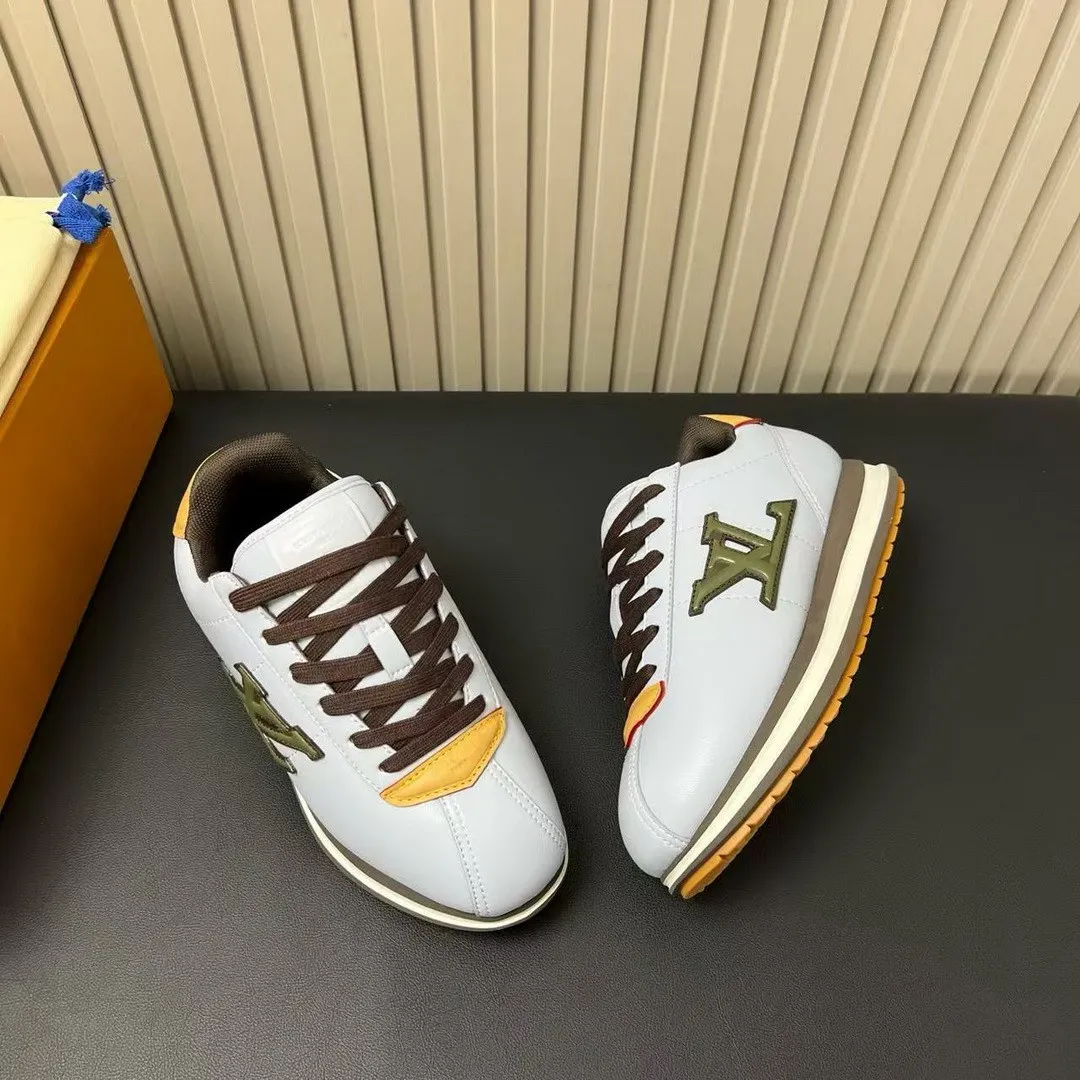 1AIWXK BUTTERSOFT Sneaker Blue Brown Lambskin Plain Calf Leather