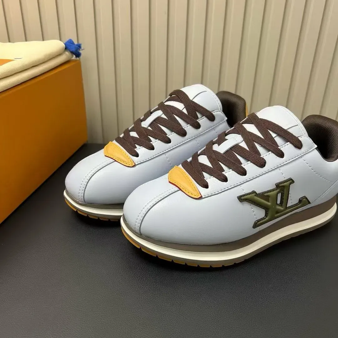 1AIWXK BUTTERSOFT Sneaker Blue Brown Lambskin Plain Calf Leather