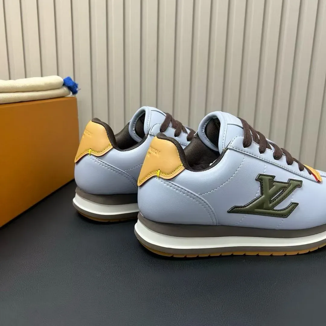 1AIWXK BUTTERSOFT Sneaker Blue Brown Lambskin Plain Calf Leather