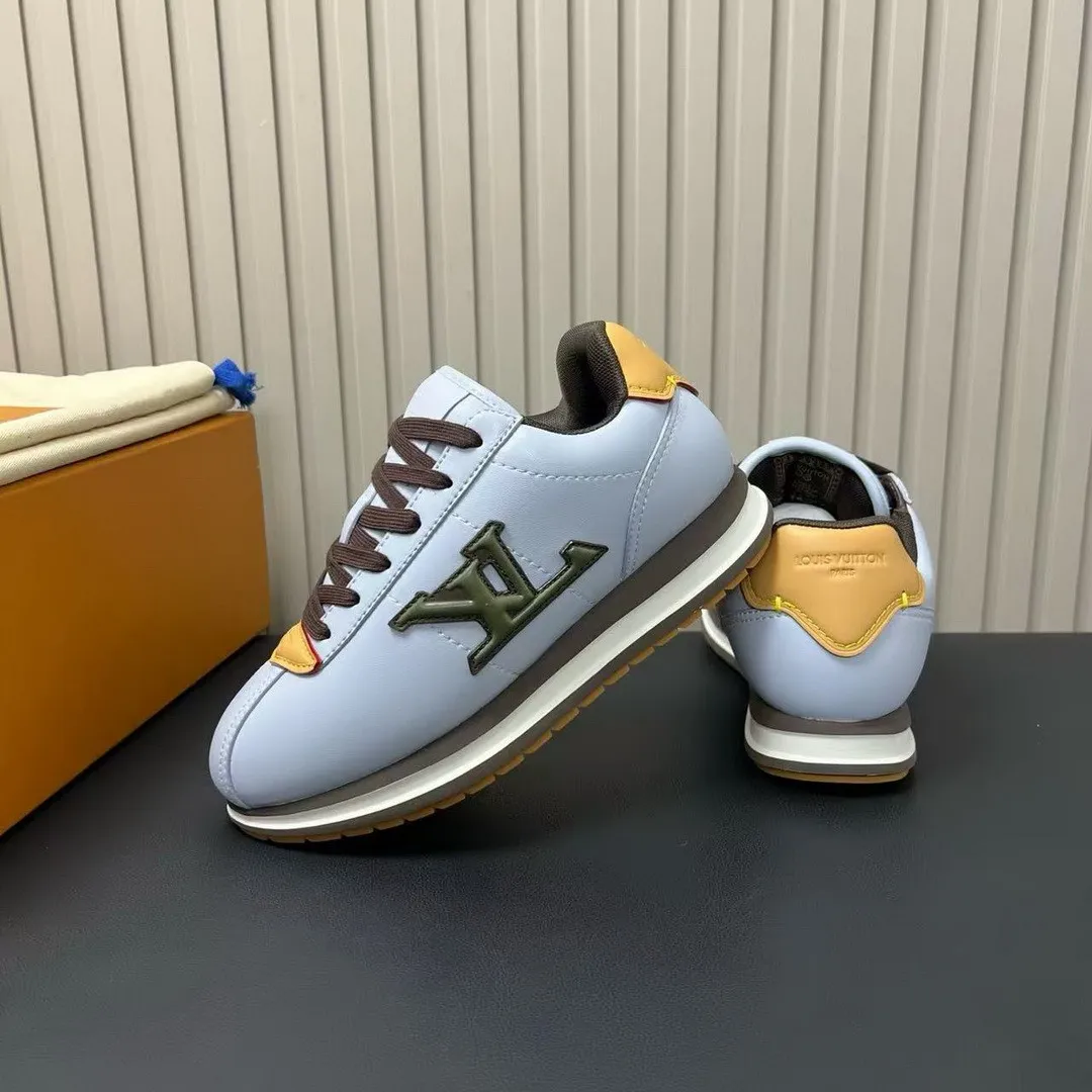 1AIWXK BUTTERSOFT Sneaker Blue Brown Lambskin Plain Calf Leather