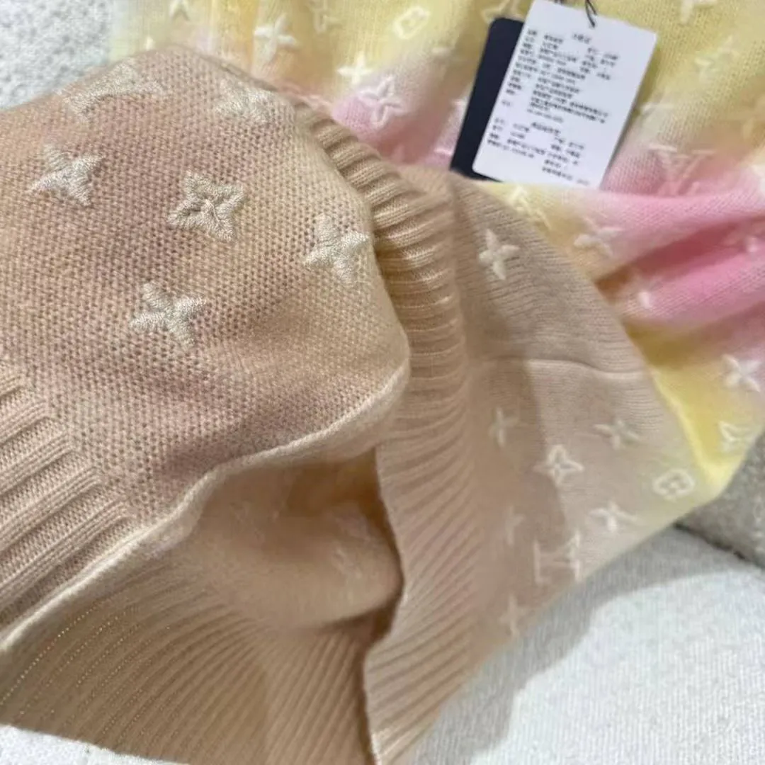 1AK0D1 3D Monogram Tie Dye Knit Top Pastel Yellow 100% Cashmere