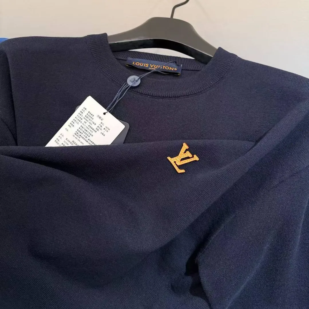 1AK70W Short-Sleeved Crewneck With Signature Deep Navy 100% Cotton
