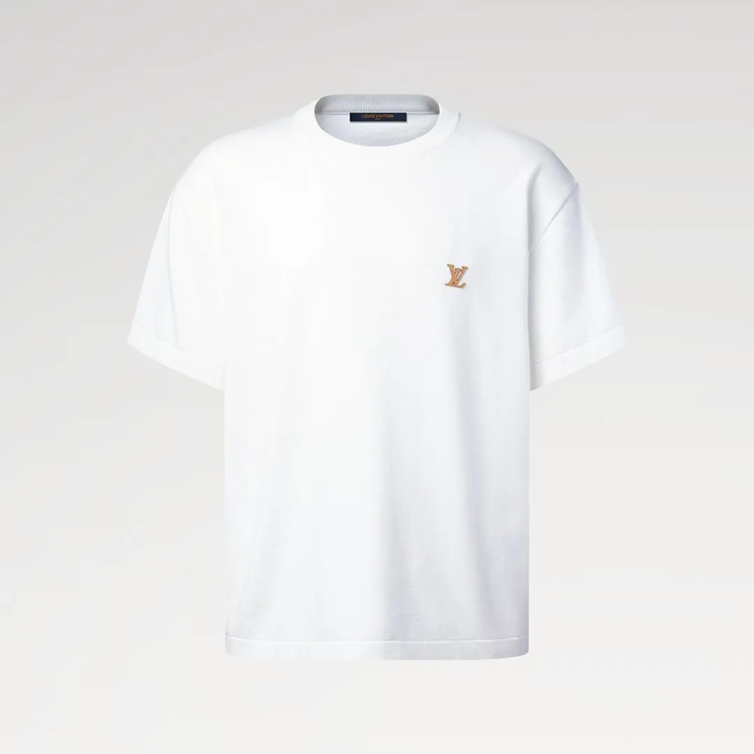 1AK70O Short-Sleeved Crewneck With Signature White 100% Cotton