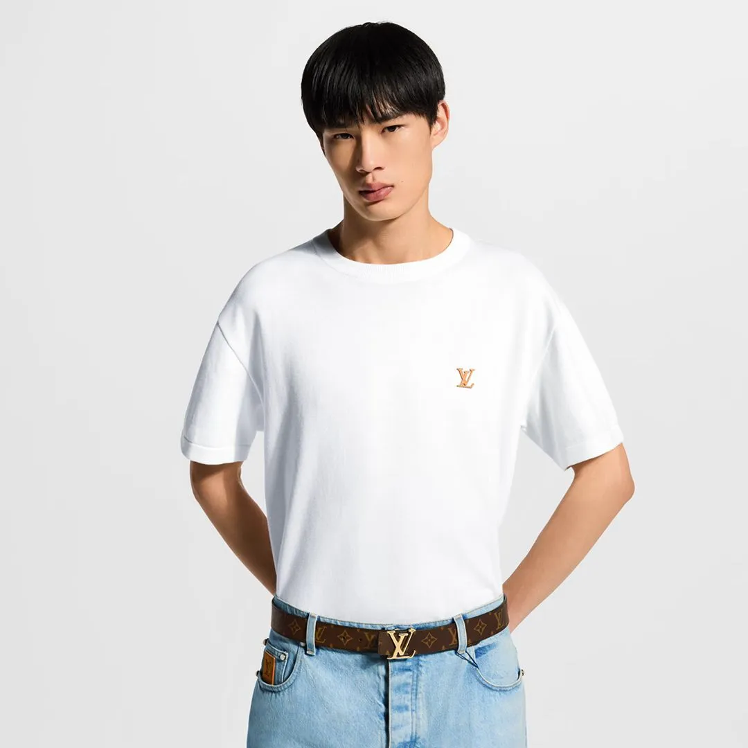 1AK70O Short-Sleeved Crewneck With Signature White 100% Cotton
