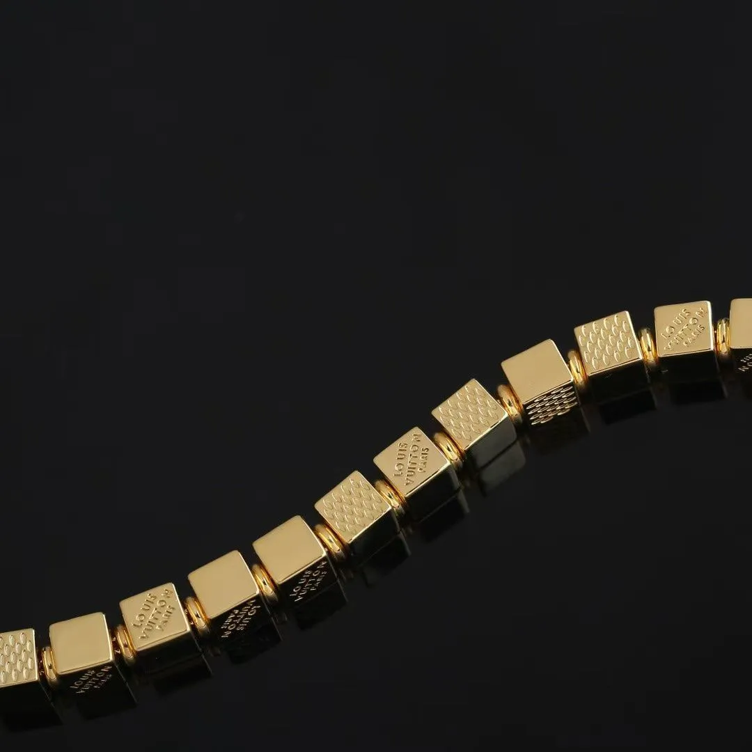 MA024A L.V Cube Bracelet Gold-toned Metal