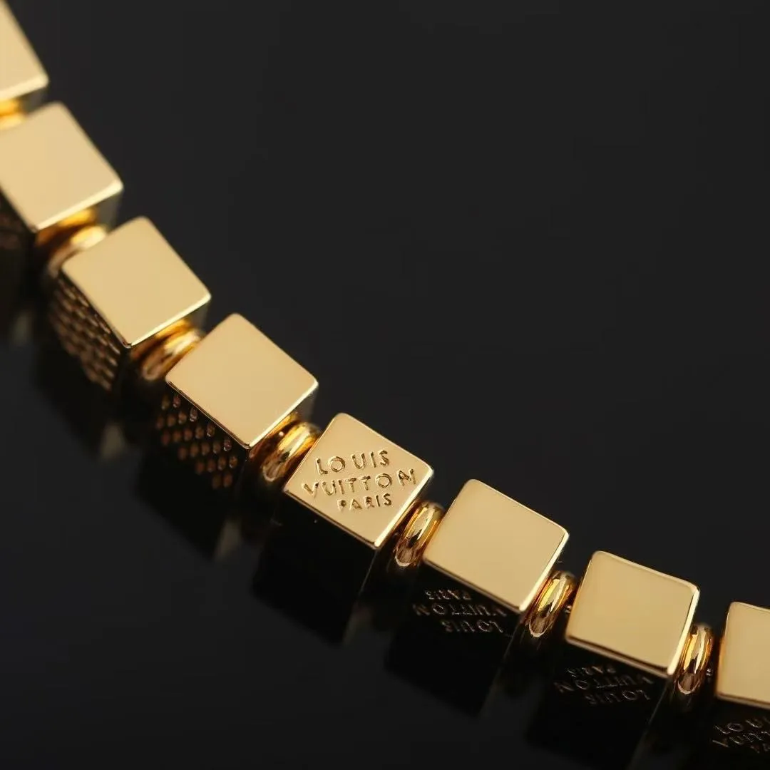 MA024A L.V Cube Bracelet Gold-toned Metal