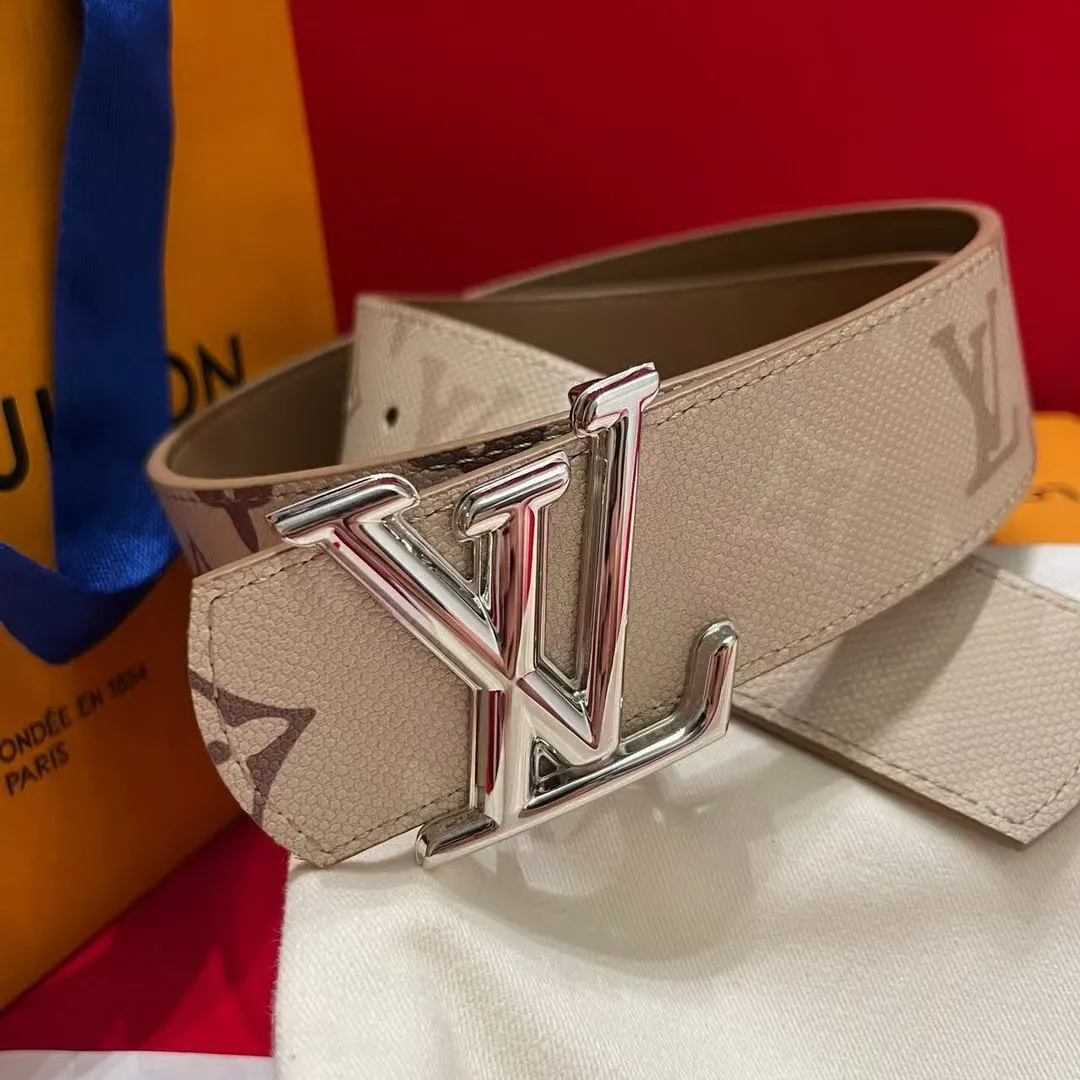 M4767U L.V Dimension Monogram Surplus 40mm Reversible Belt Beige Brown