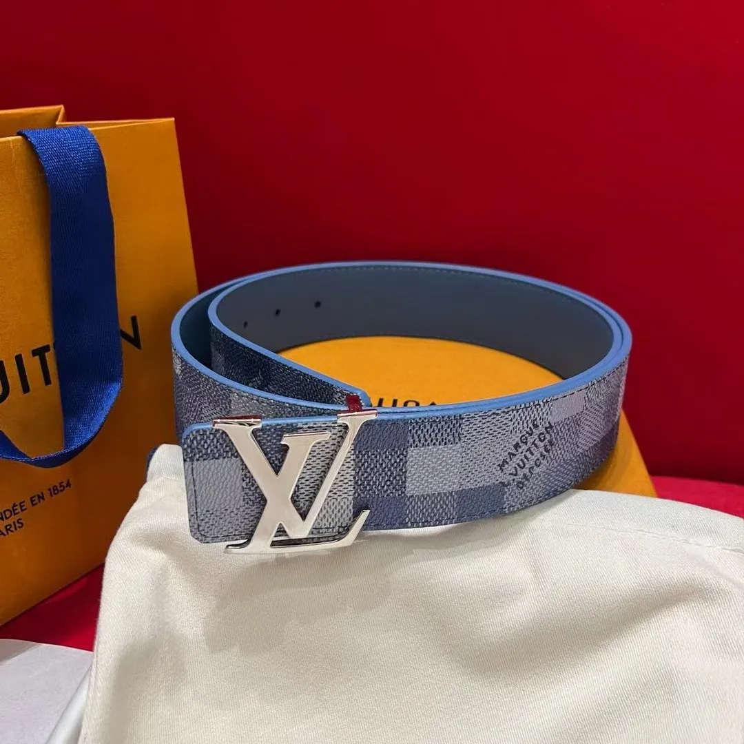M4739U L.V Initiales Damoflage 40mm Reversible Belt Blue