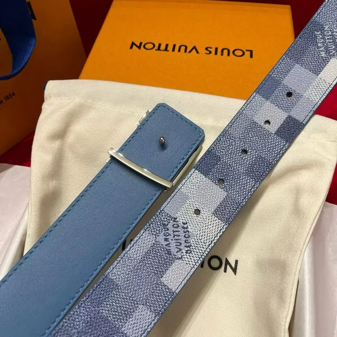 M4739U L.V Initiales Damoflage 40mm Reversible Belt Blue
