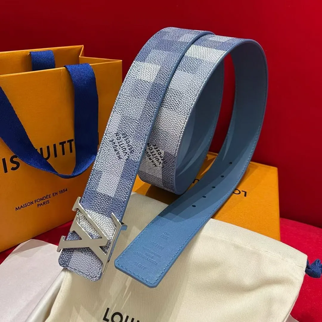M4739U L.V Initiales Damoflage 40mm Reversible Belt Blue